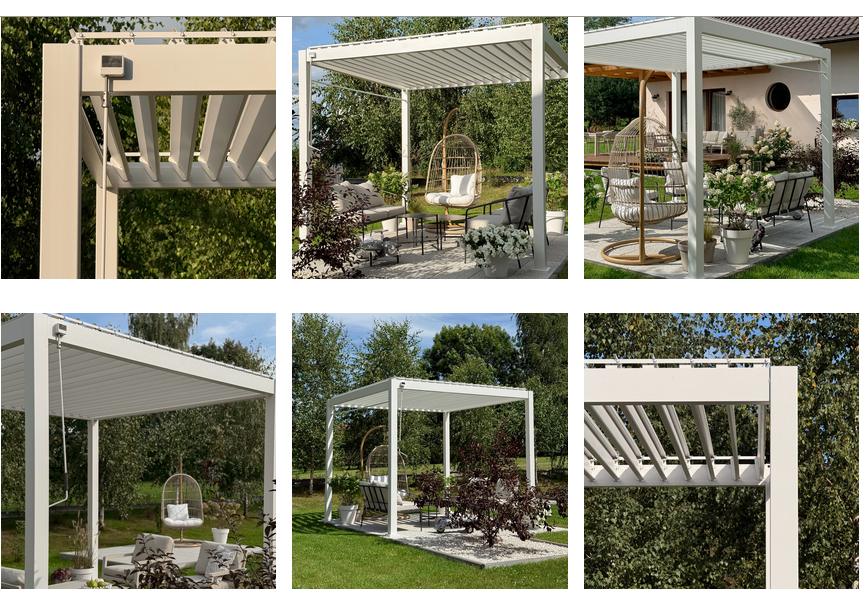 Terasová pergola Premium 3x3 white 11